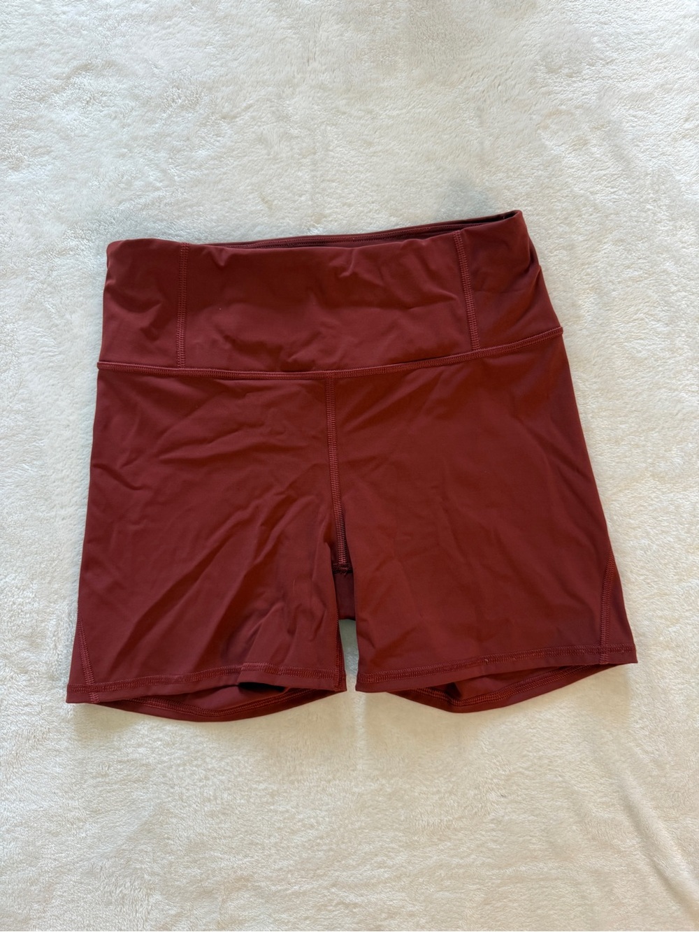 Athleta Burgundy High Rise Running Shorts Zip Pocket Women’s